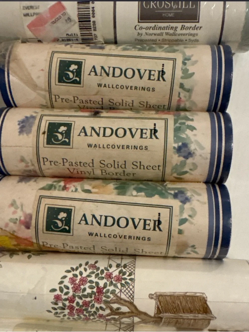 Lot 7 Vintage Wallpaper Borders Andover Waverly Croscill Floral Cottage